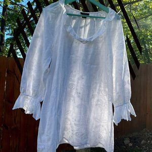 Natori white embroidered tunic